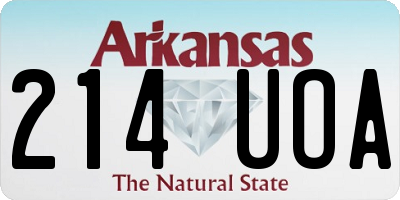 AR license plate 214UOA