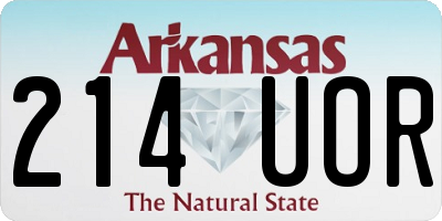 AR license plate 214UOR