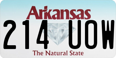 AR license plate 214UOW