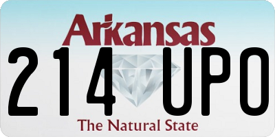 AR license plate 214UPO