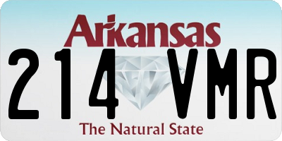 AR license plate 214VMR