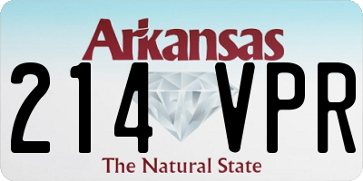 AR license plate 214VPR