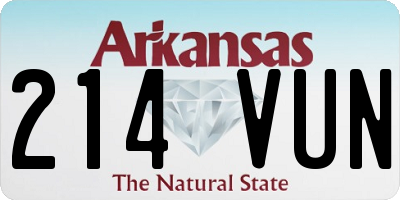 AR license plate 214VUN