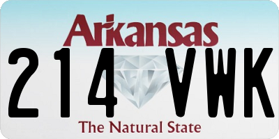 AR license plate 214VWK