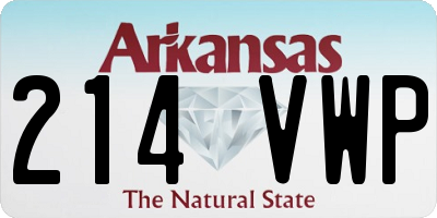 AR license plate 214VWP