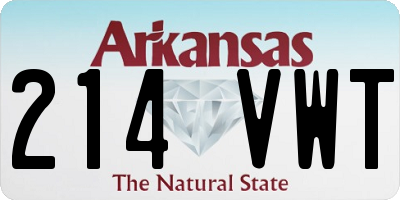 AR license plate 214VWT