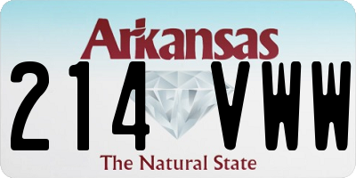 AR license plate 214VWW