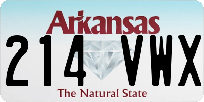 AR license plate 214VWX