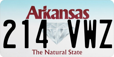 AR license plate 214VWZ