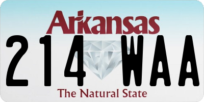 AR license plate 214WAA