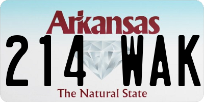 AR license plate 214WAK