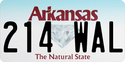 AR license plate 214WAL