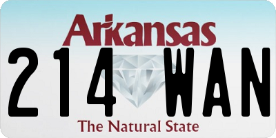 AR license plate 214WAN