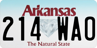 AR license plate 214WAO