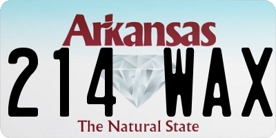 AR license plate 214WAX