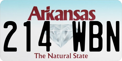 AR license plate 214WBN