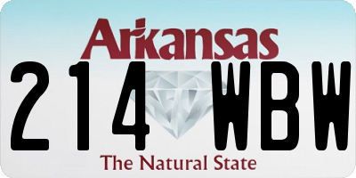 AR license plate 214WBW