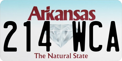 AR license plate 214WCA