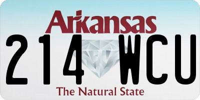 AR license plate 214WCU