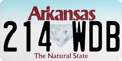 AR license plate 214WDB