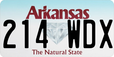 AR license plate 214WDX