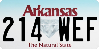 AR license plate 214WEF