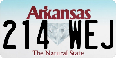 AR license plate 214WEJ
