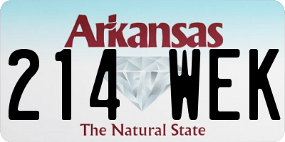 AR license plate 214WEK