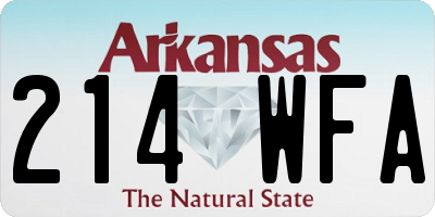 AR license plate 214WFA