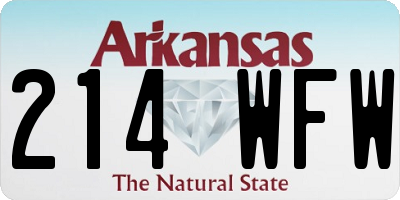 AR license plate 214WFW