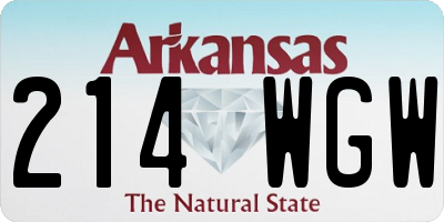 AR license plate 214WGW