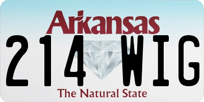 AR license plate 214WIG