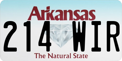 AR license plate 214WIR