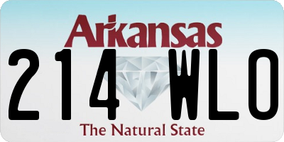 AR license plate 214WLO