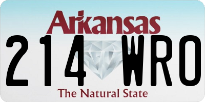 AR license plate 214WRO