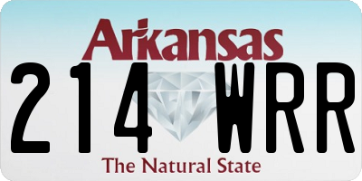 AR license plate 214WRR