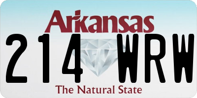 AR license plate 214WRW