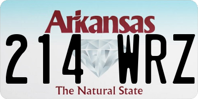 AR license plate 214WRZ