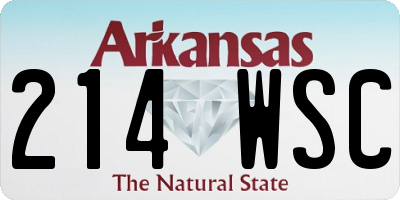 AR license plate 214WSC