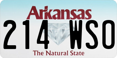 AR license plate 214WSO