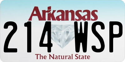 AR license plate 214WSP