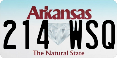 AR license plate 214WSQ