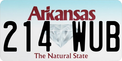 AR license plate 214WUB