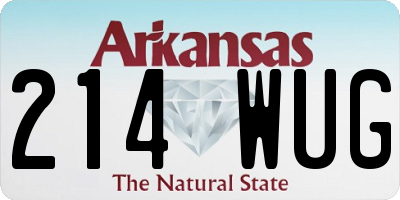 AR license plate 214WUG