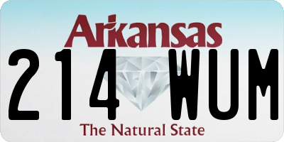 AR license plate 214WUM