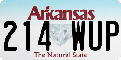 AR license plate 214WUP