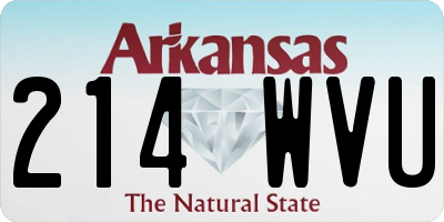 AR license plate 214WVU