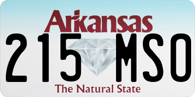AR license plate 215MSO