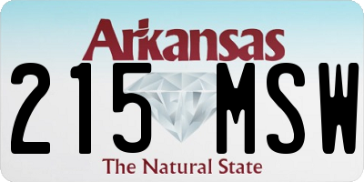 AR license plate 215MSW