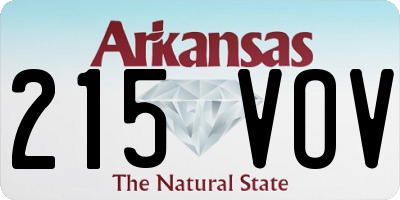 AR license plate 215VOV